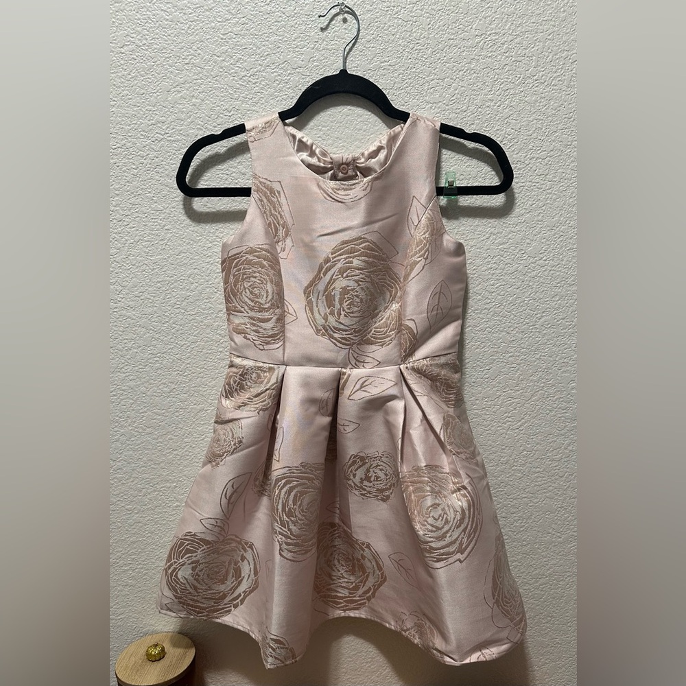 Children’s place pink rose print dress 10